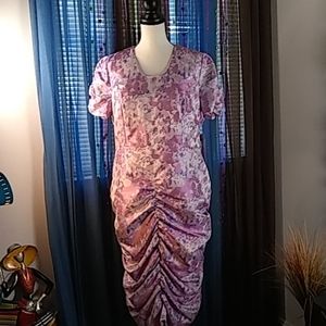 Dress, Lined, Body-Hugging Ruching, Size 14